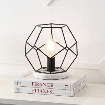 James 10" Metal/Marble LED Table Lamp - JONATHAN Y